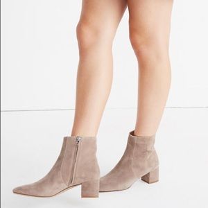 NWOB Madewell Jada Suede Bootie - new pebble